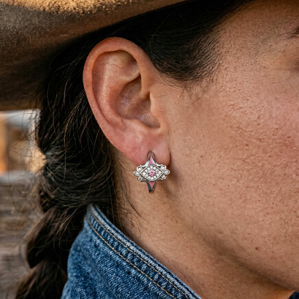 Eagle's Feather Earrings - Rose Quartz - Serene Western