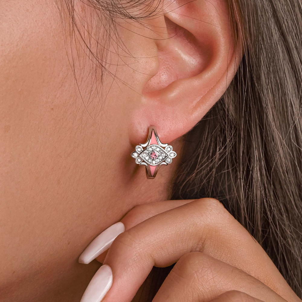 Eagle's Feather Earrings - Rose Quartz - Serene Western