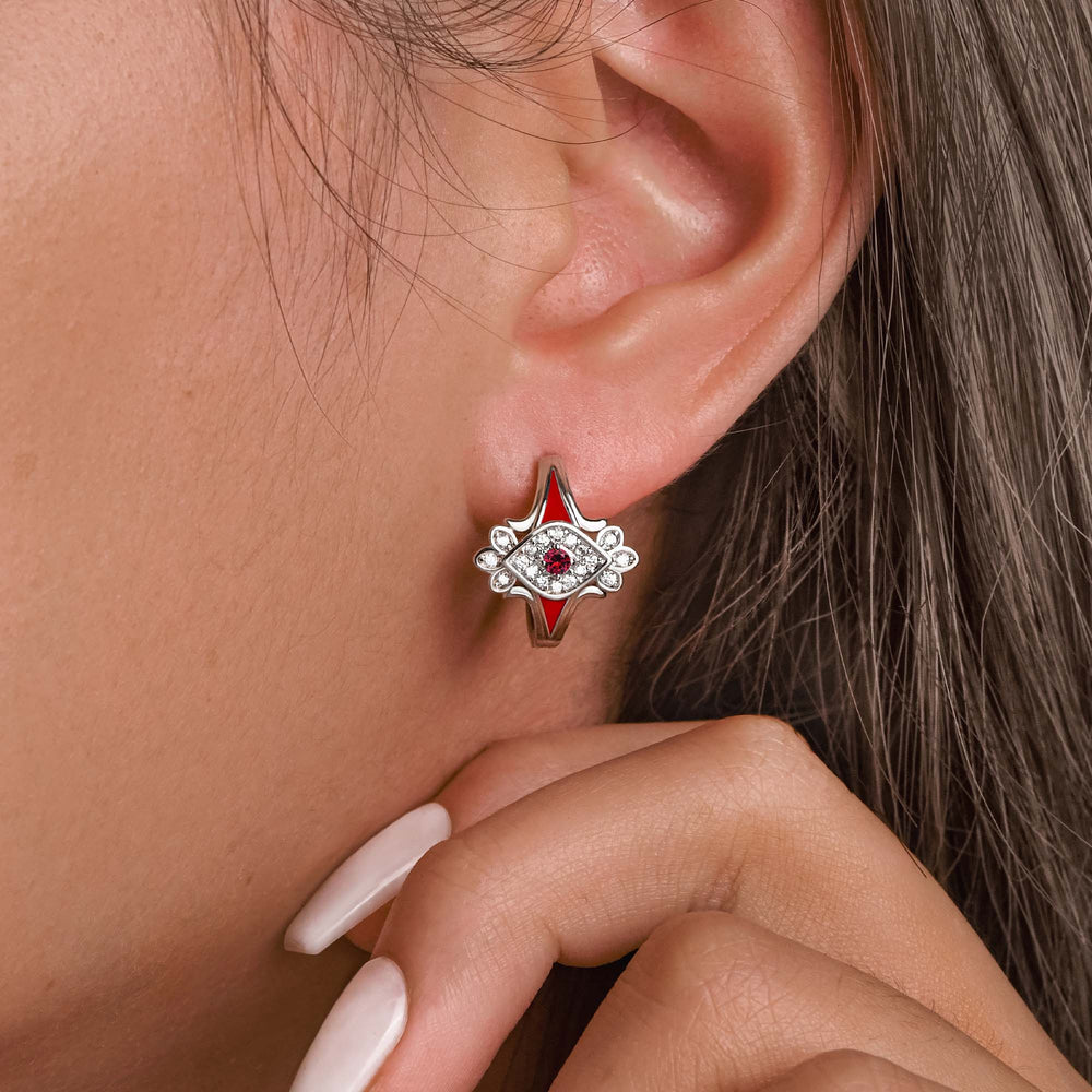 Eagle's Feather Earrings - Ruby - Serene Western