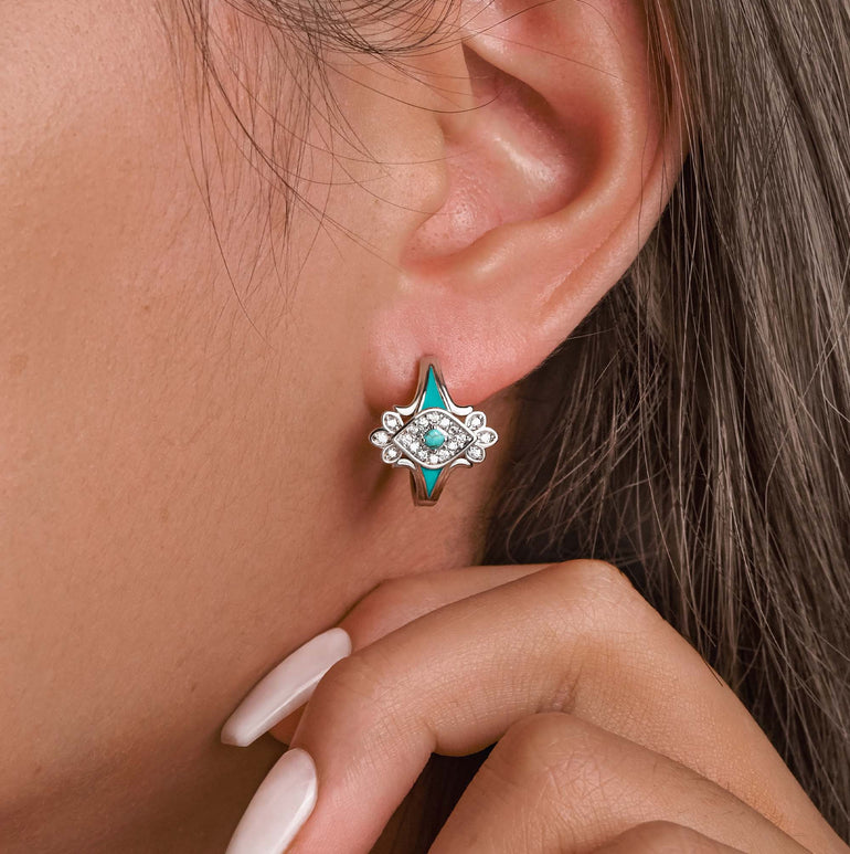 Eagle's Feather Earrings - Turquoise - Serene Western