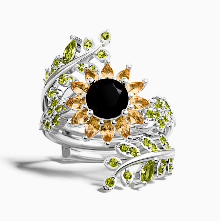 Eden Sunflower Ring - Black Onyx - Serene Western
