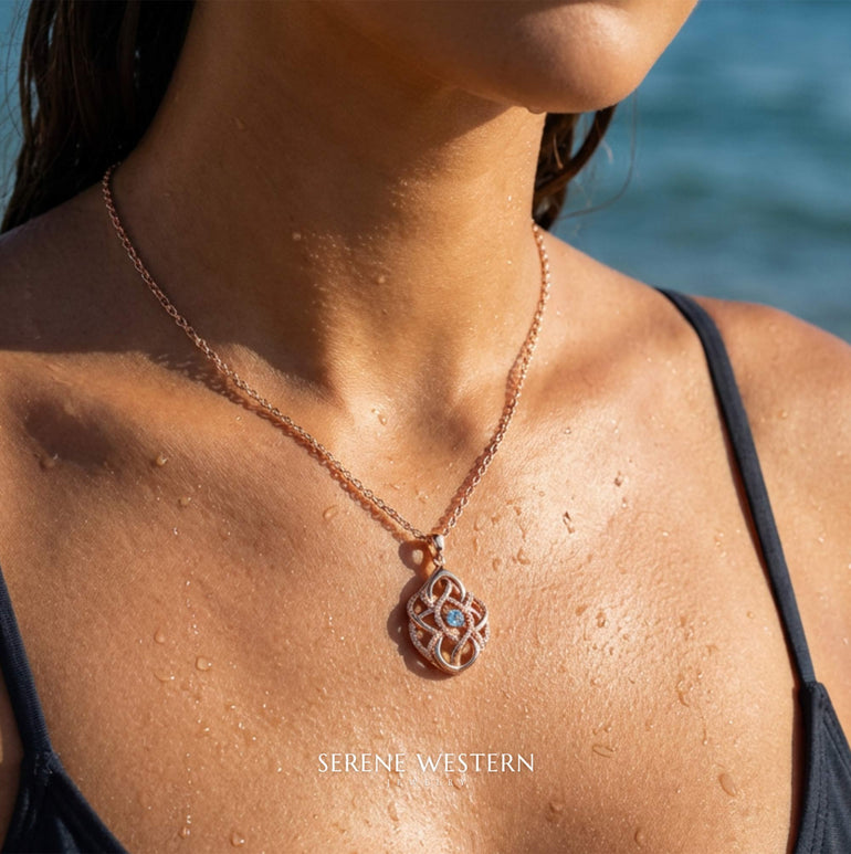 Eden's Embrace Necklace - Aquamarine - Serene Western