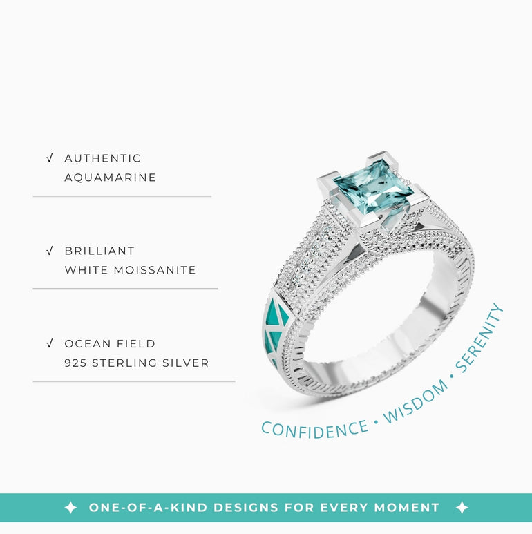 Eiffel Elegance Ring - Aquamarine - Serene Western
