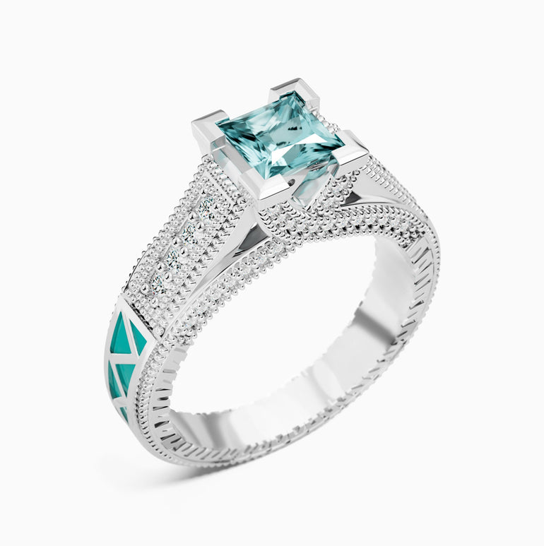 Eiffel Elegance Ring - Aquamarine - Serene Western