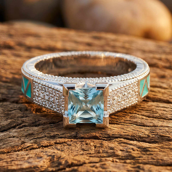 Eiffel Elegance Ring - Aquamarine