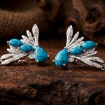 Elegant Dragonfly Earrings - Turquoise - Serene Western thumbnail