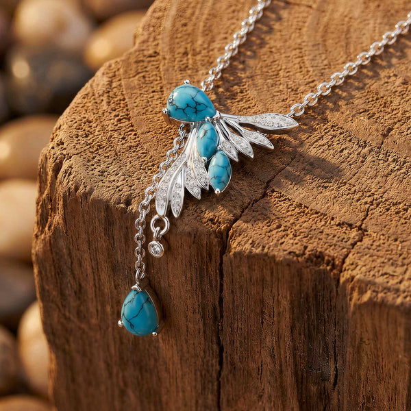 Elegant Dragonfly Necklace - Turquoise