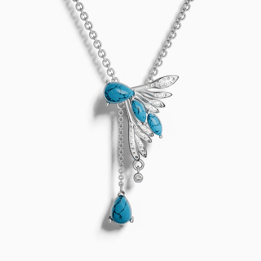 Elegant Dragonfly Necklace - Turquoise - Serene Western
