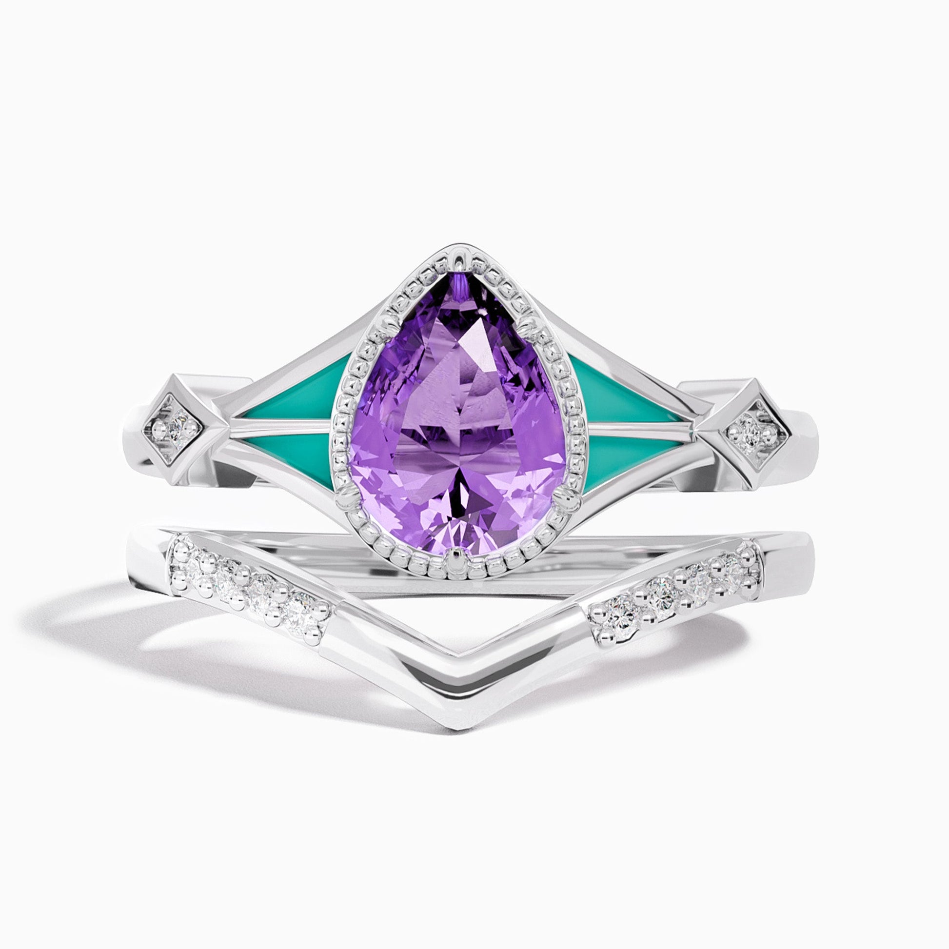 Eternal Angel's Tear Ring - Amethyst - Serene Western