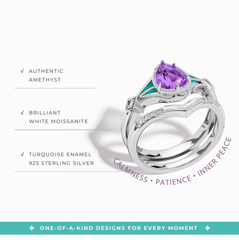 Eternal Angel's Tear Ring - Amethyst - Serene Western