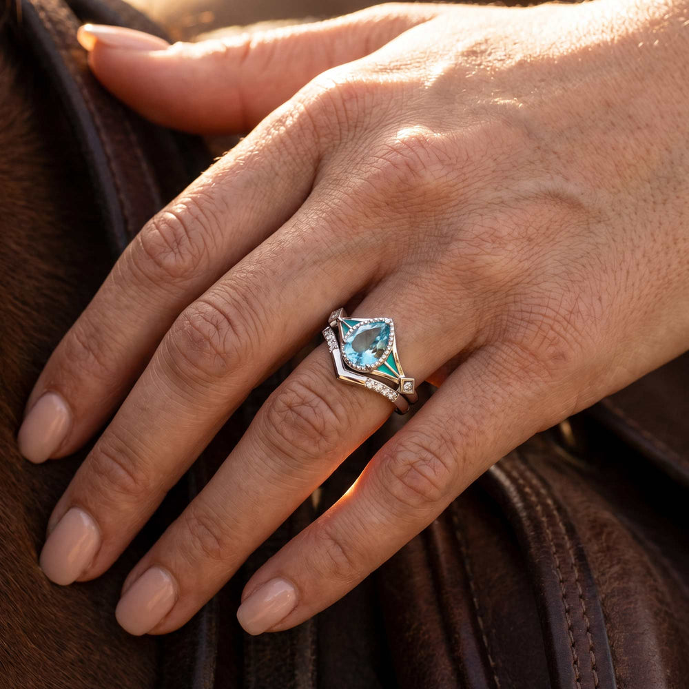 Eternal Angel's Tear Ring - Aquamarine - Serene Western