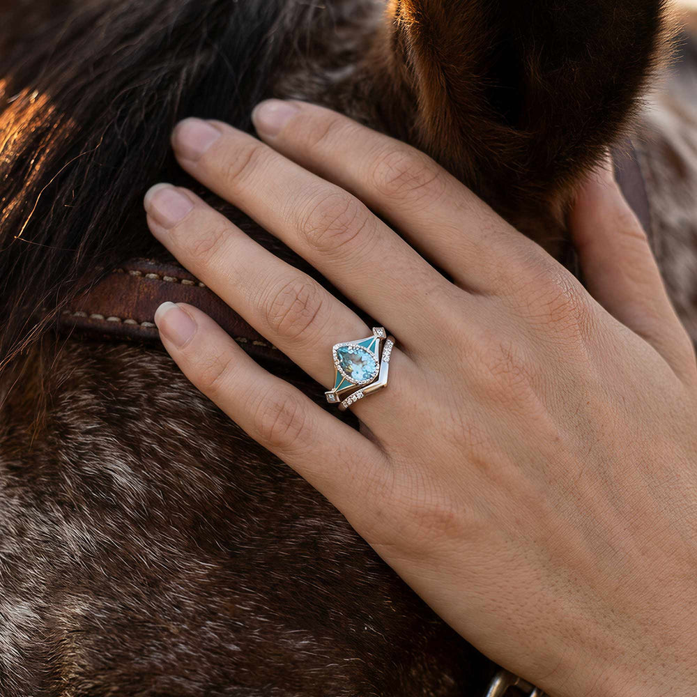 Eternal Angel's Tear Ring - Aquamarine - Serene Western
