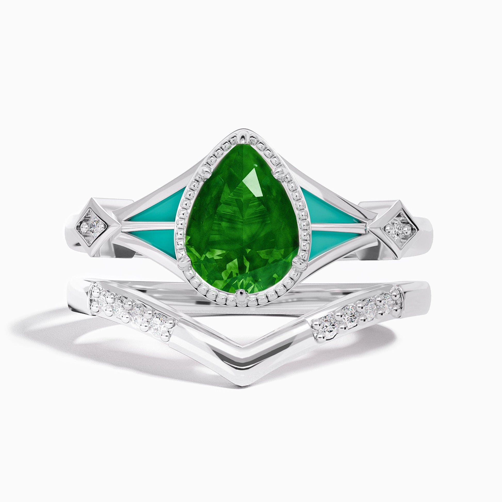 Eternal Angel's Tear Ring - Emerald - Serene Western