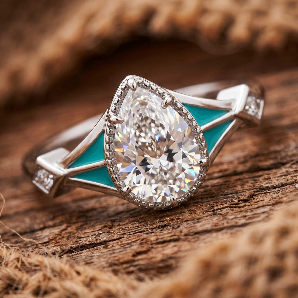 Eternal Angel's Tear Ring - Moissanite - Serene Western
