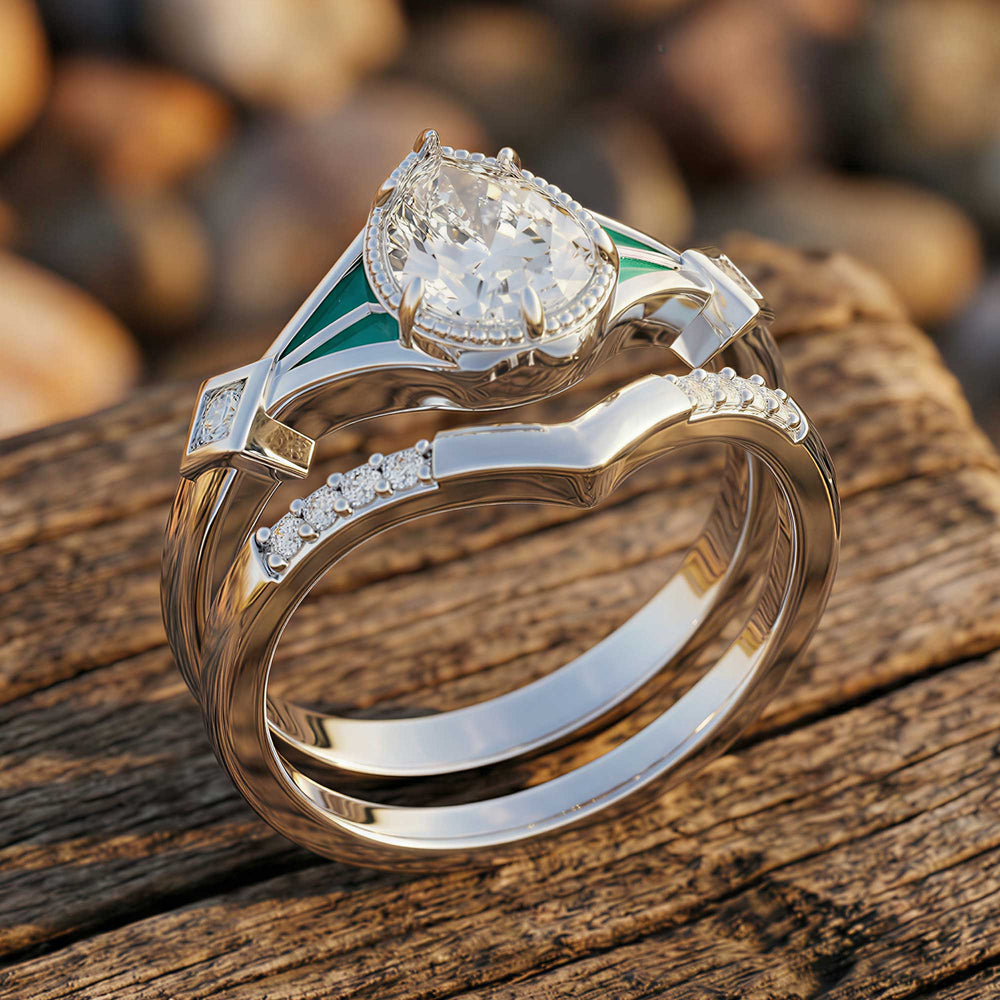 Eternal Angel's Tear Ring - Moissanite - Serene Western