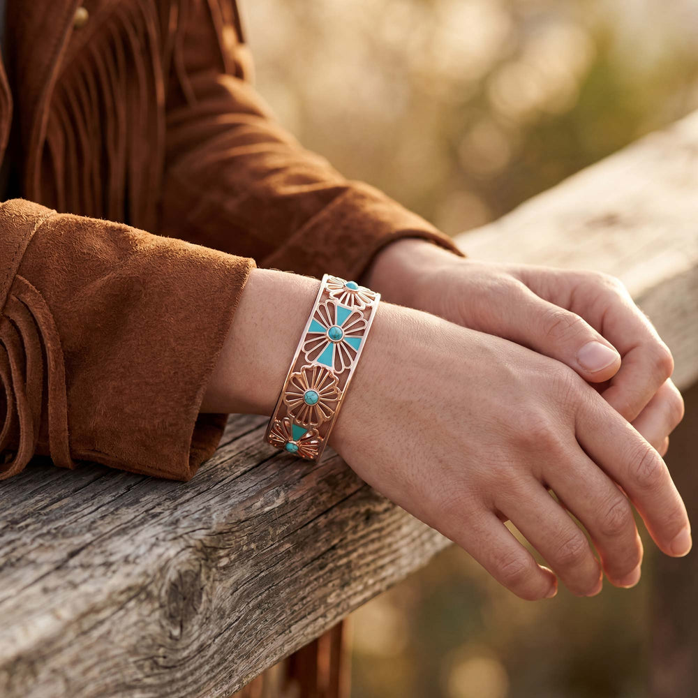 Eternal Spring Cuff Bracelet - Turquoise - Serene Western