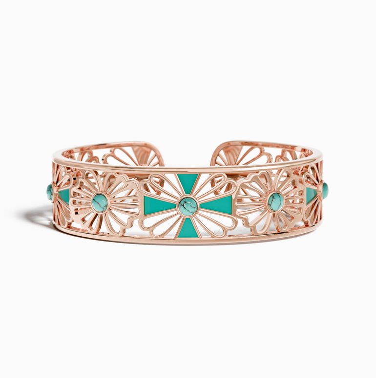 Eternal Spring Cuff Bracelet - Turquoise - Serene Western