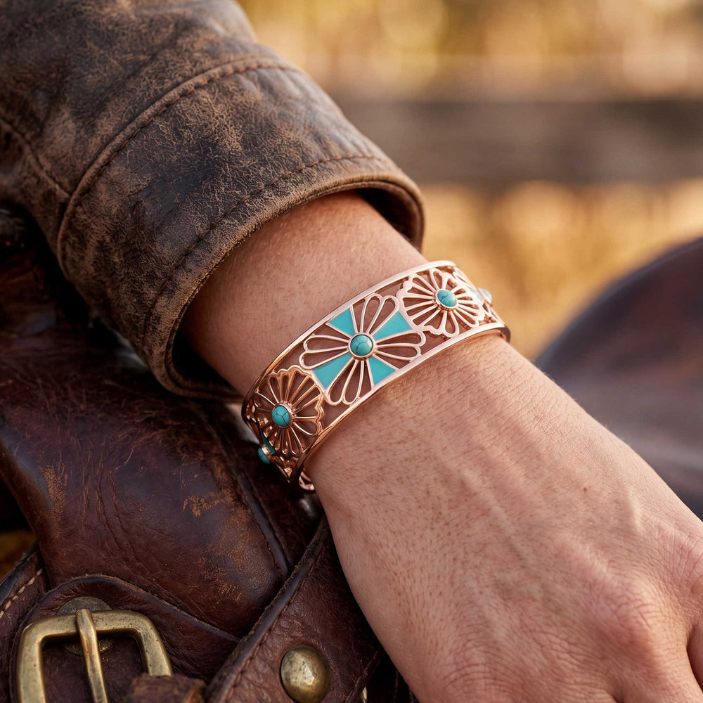 Eternal Spring Cuff Bracelet - Turquoise - Serene Western