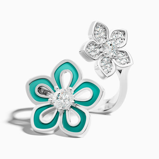 Eternal Twin Blossom Ring - Moissanite - Serene Western