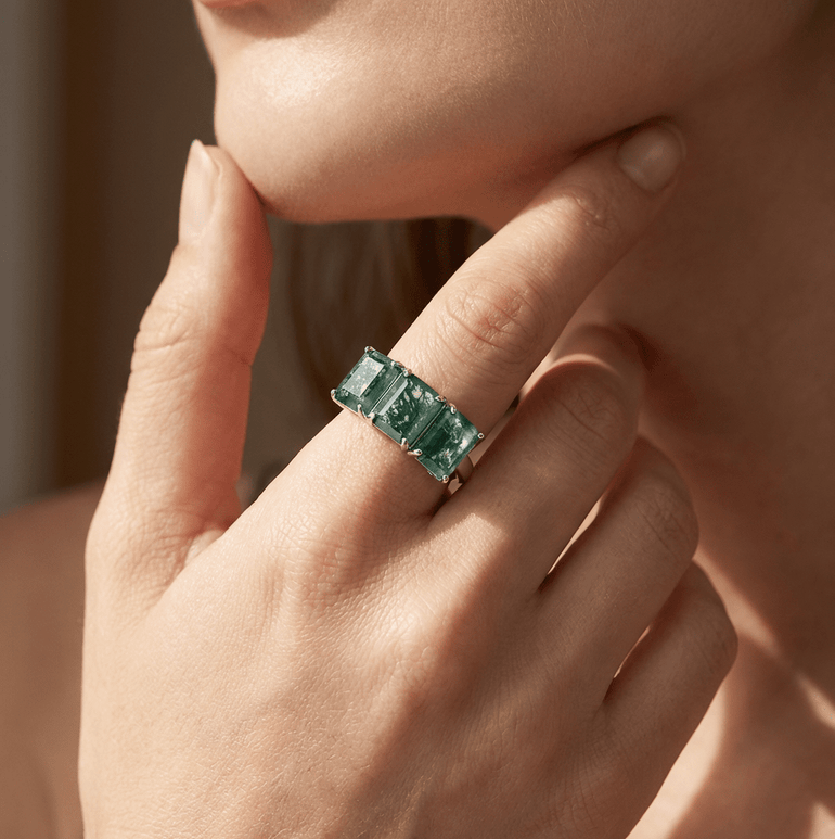 Evergreen Three - Stone Ring - Serene Western