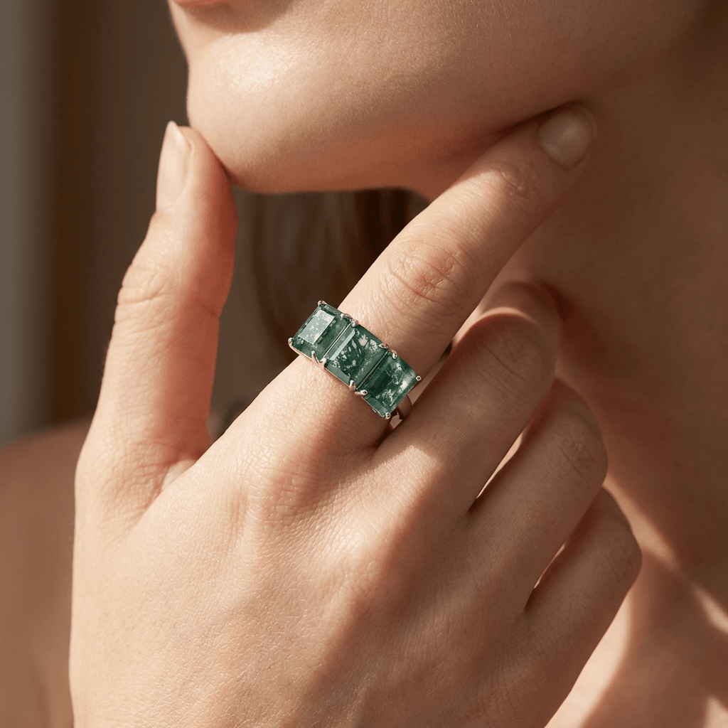 Evergreen Three - Stone Ring - Serene Western