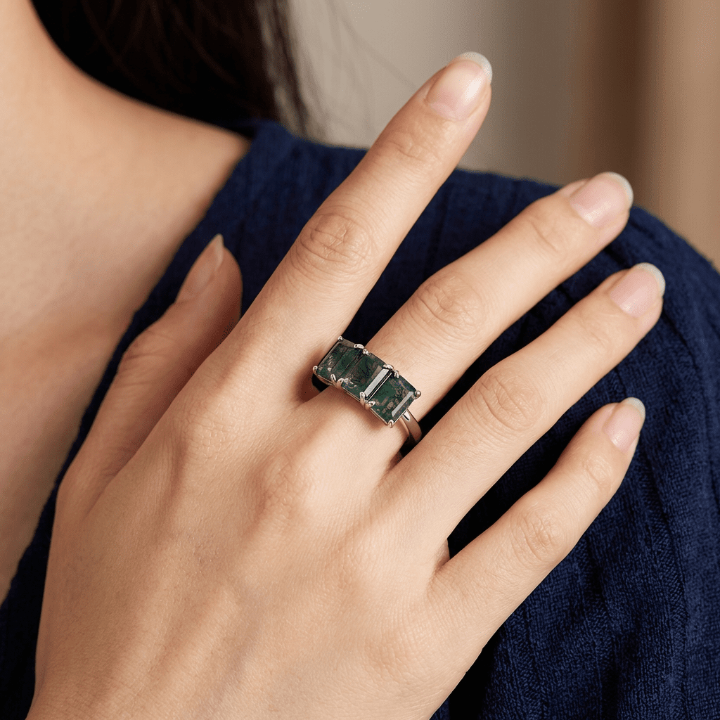 Evergreen Three - Stone Ring - Serene Western