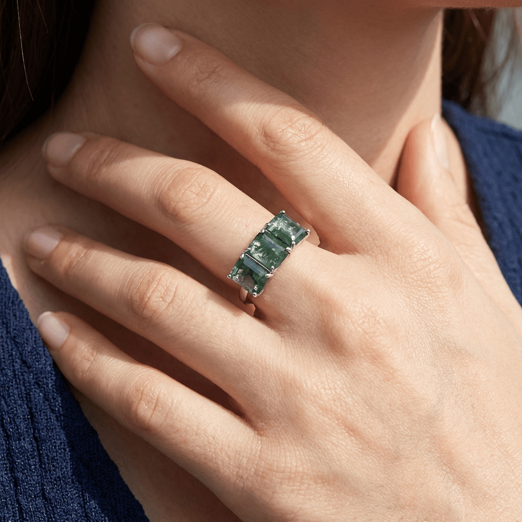 Evergreen Three - Stone Ring - Serene Western