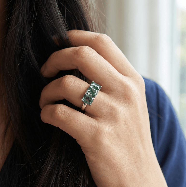 Evergreen Three - Stone Ring - Serene Western