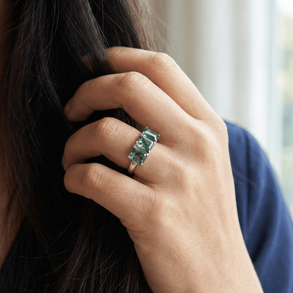 Evergreen Three - Stone Ring - Serene Western