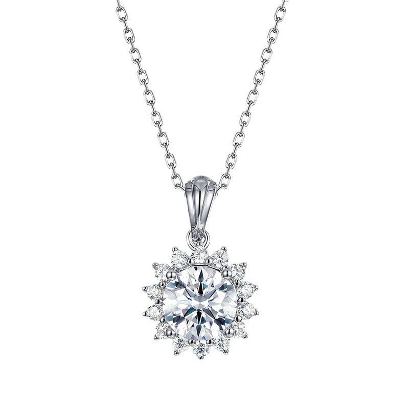 Firework Flower Necklace - Moissanite - Serene Western