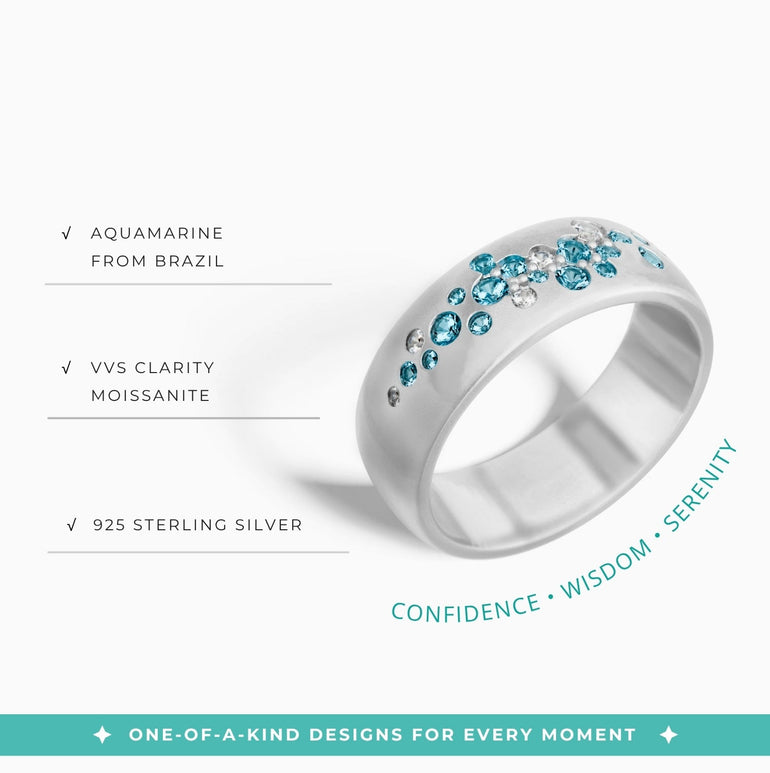 Fjord Spark Ring - Aquamarine - Serene Western