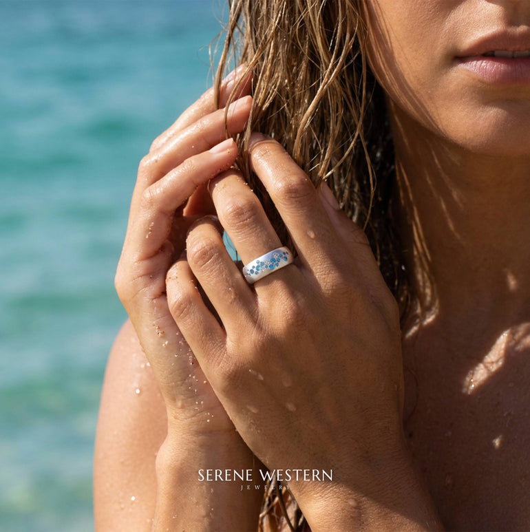 Fjord Spark Ring - Aquamarine - Serene Western