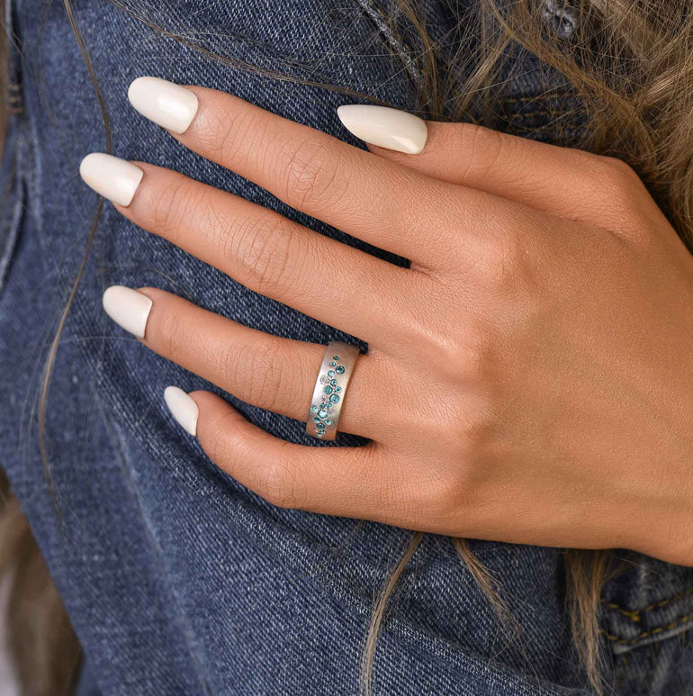 Fjord Spark Ring - Aquamarine - Serene Western