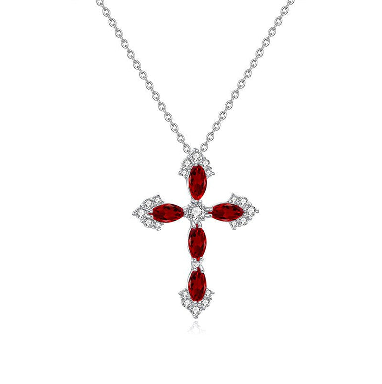 Floral Faith Necklace - Garnet - Serene Western