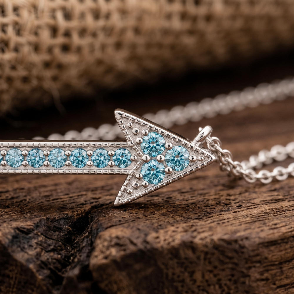 Frontier Arrow Necklace - Aquamarine - Serene Western