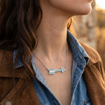 Frontier Arrow Necklace - Aquamarine - Serene Western thumbnail