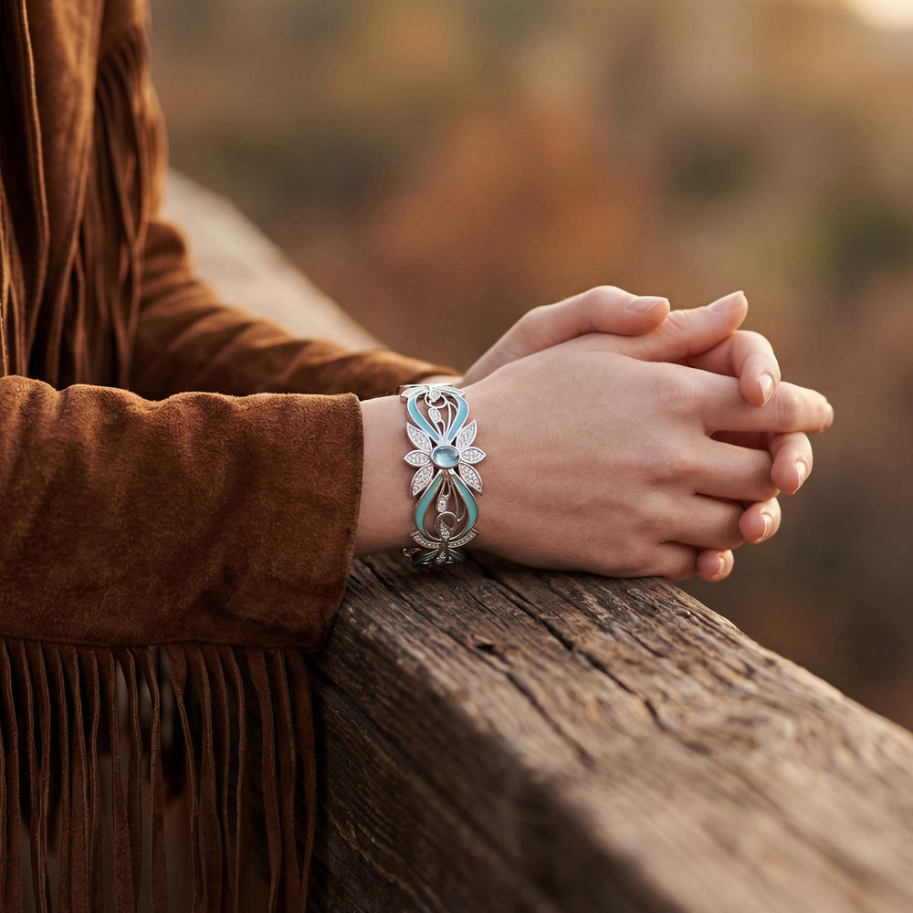 Frontier Whirlwind Bracelet - Aquamarine - Serene Western