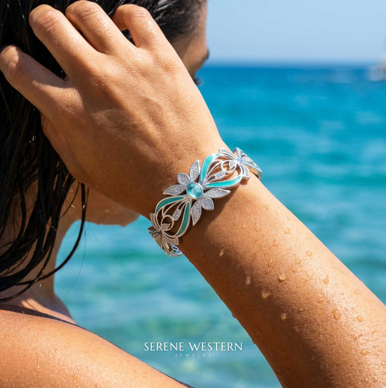 Frontier Whirlwind Bracelet - Aquamarine - Serene Western