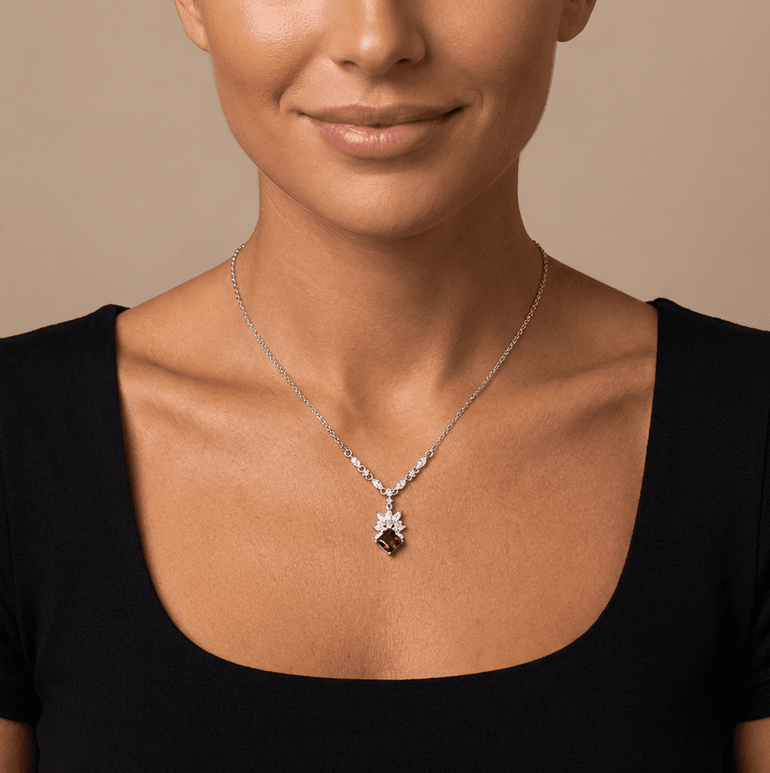 Frostlit Dangle Necklace - Garnet - Serene Western