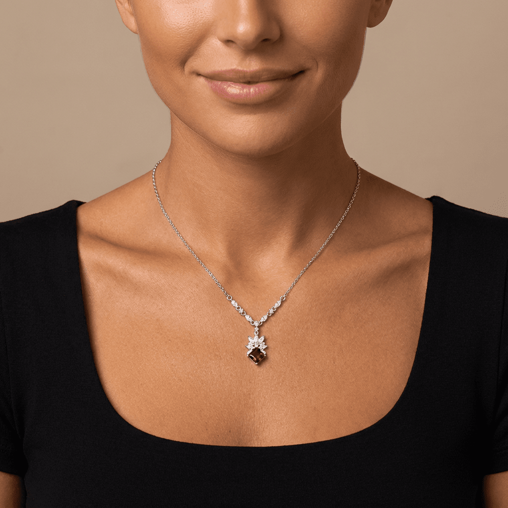 Frostlit Dangle Necklace - Garnet - Serene Western