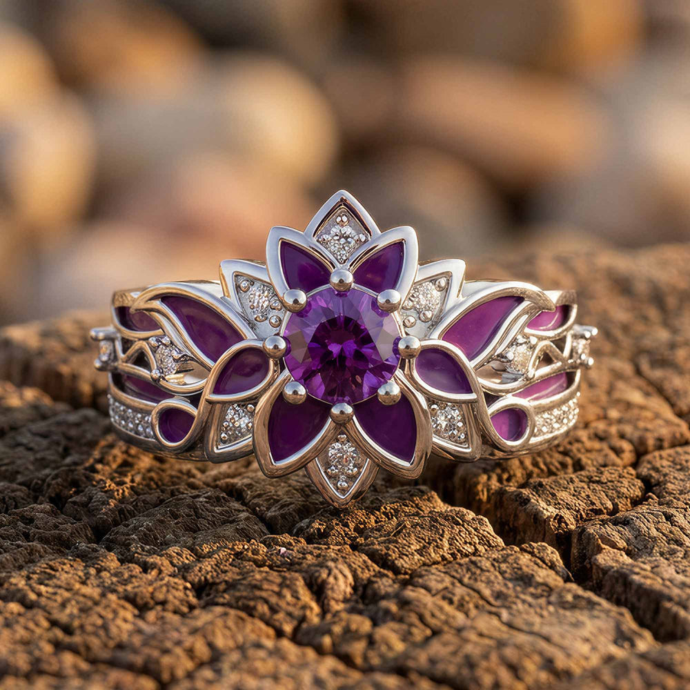 Garden Orchestra Ring - Amethyst & Purple - Serene Western