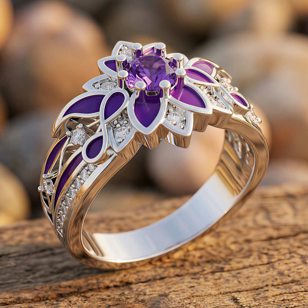 Garden Orchestra Ring - Amethyst & Purple - Serene Western