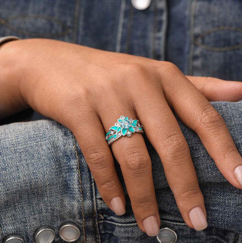Garden Orchestra Ring - Aquamarine - Serene Western