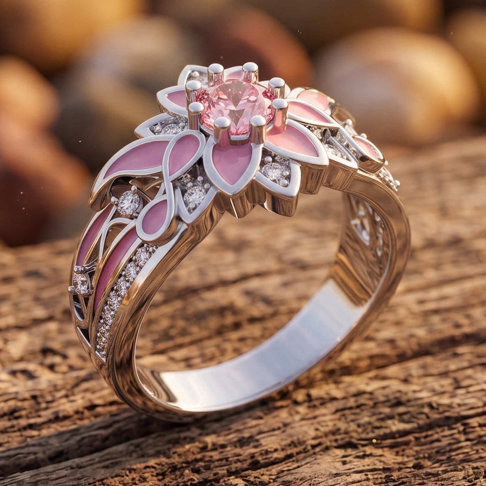 Garden Orchestra Ring - RoseQuartz & Pink - Serene Western