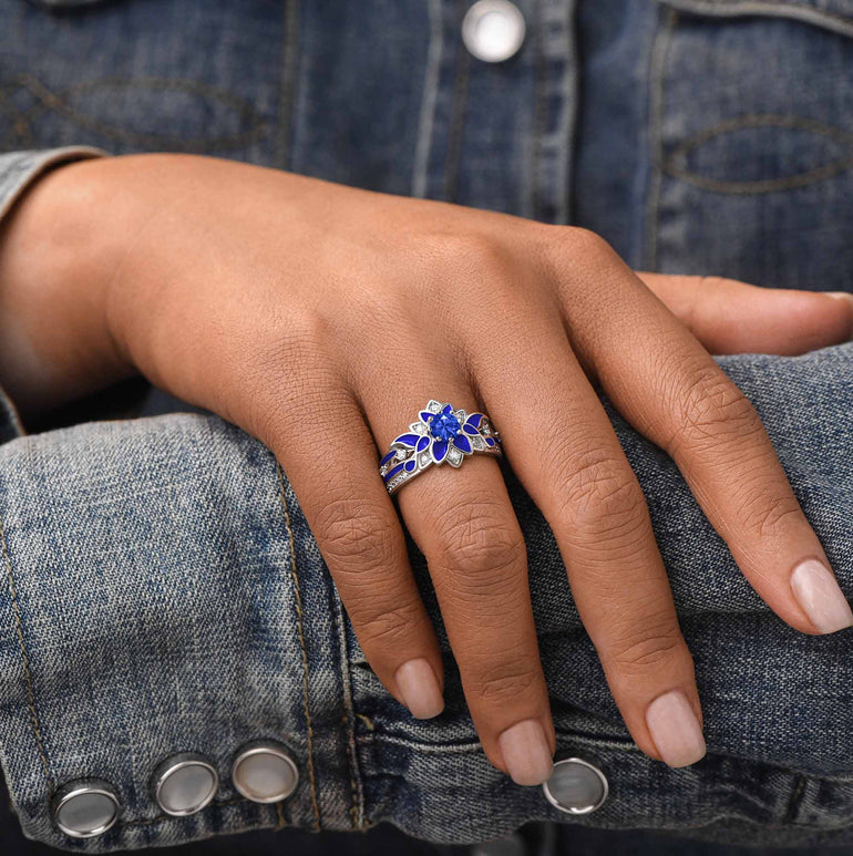 Garden Orchestra Ring - Sapphire & Blue - Serene Western