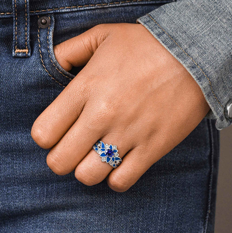 Garden Orchestra Ring - Sapphire & Blue - Serene Western
