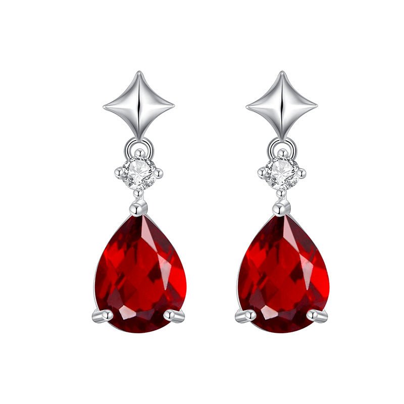 Garnet Star Earrings - Garnet - Serene Western