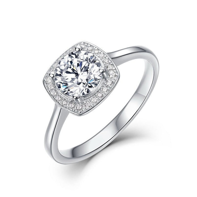 Gentle Glow Halo Ring - Moissanite - Serene Western