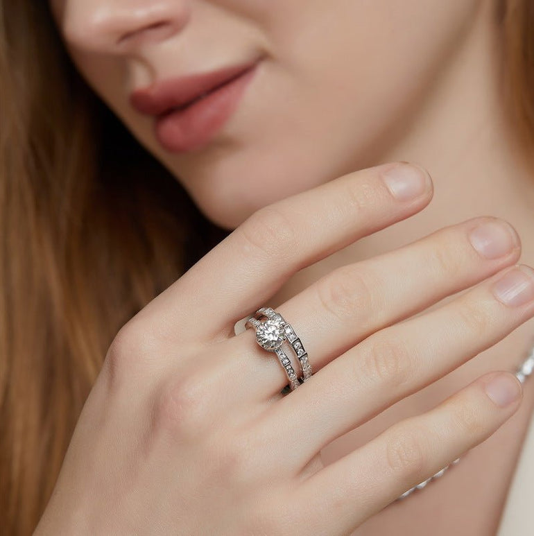 Geometric Ode Ring - Moissanite - Serene Western