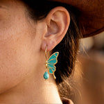 Golden Flutter Earrings - Turquoise - Serene Western thumbnail